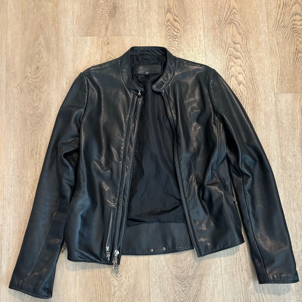 Leather chrome hearts jacket
